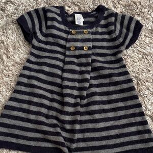GAP Striped Navy and Gray Kids Dress